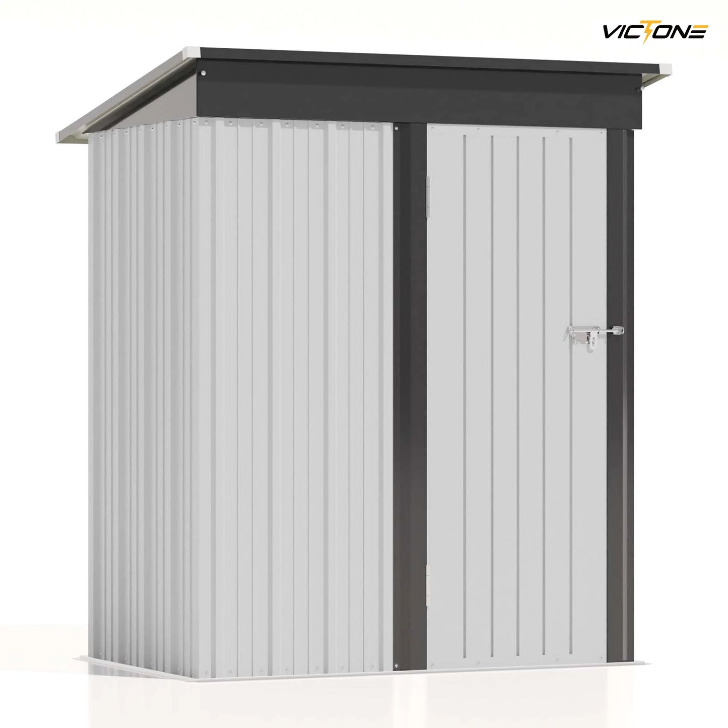 Patiowell 5x3 FT Outdoor Storage Shed, Tool Shed with Sloping Roof and Lockable Door, Metal Shed for Backyard, Garden, Patio, Lawn
