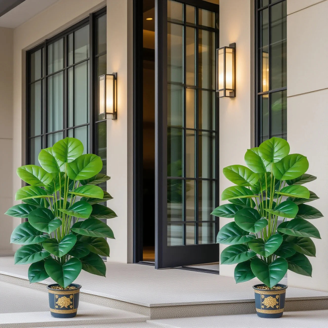 Large Artificial Pothos Plant with 24 Leaves, Tall Faux Greenery in Pot for Indoor Outdoor Decor, Perfect for Living Room, Office