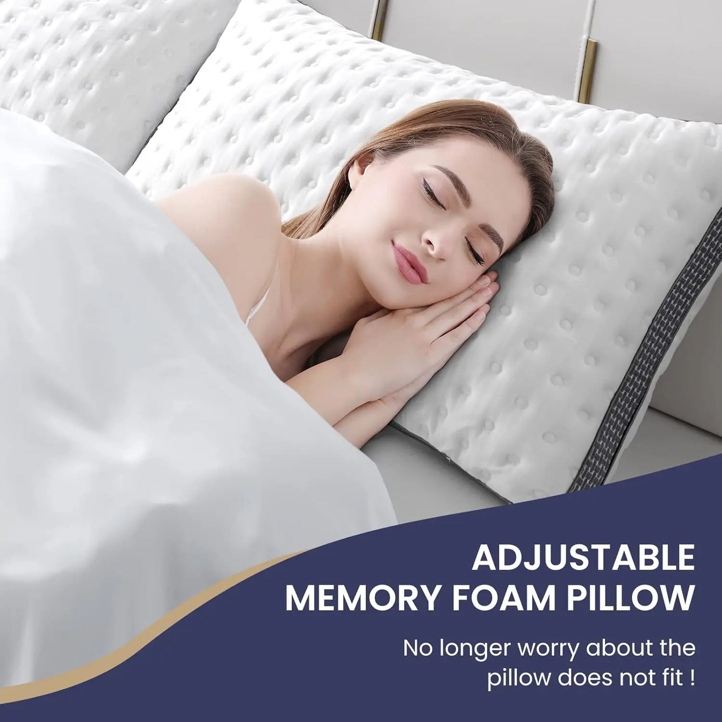 BedStory Cooling Pillow 1 Pack Q/K, Cooling Gel Memory Foam Bed Pillow, Medium Firm Pillow for Sleeping, CertiPUR-US Certified