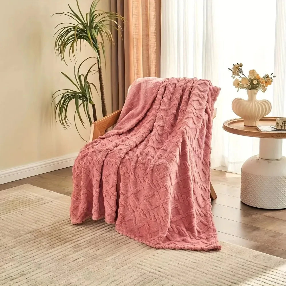 Thick Plush Fleece Blanket Soft Sherpa Throw for Couch Bed Sofa Cozy Warm Lightweight Flannel Blanket for Winter Home