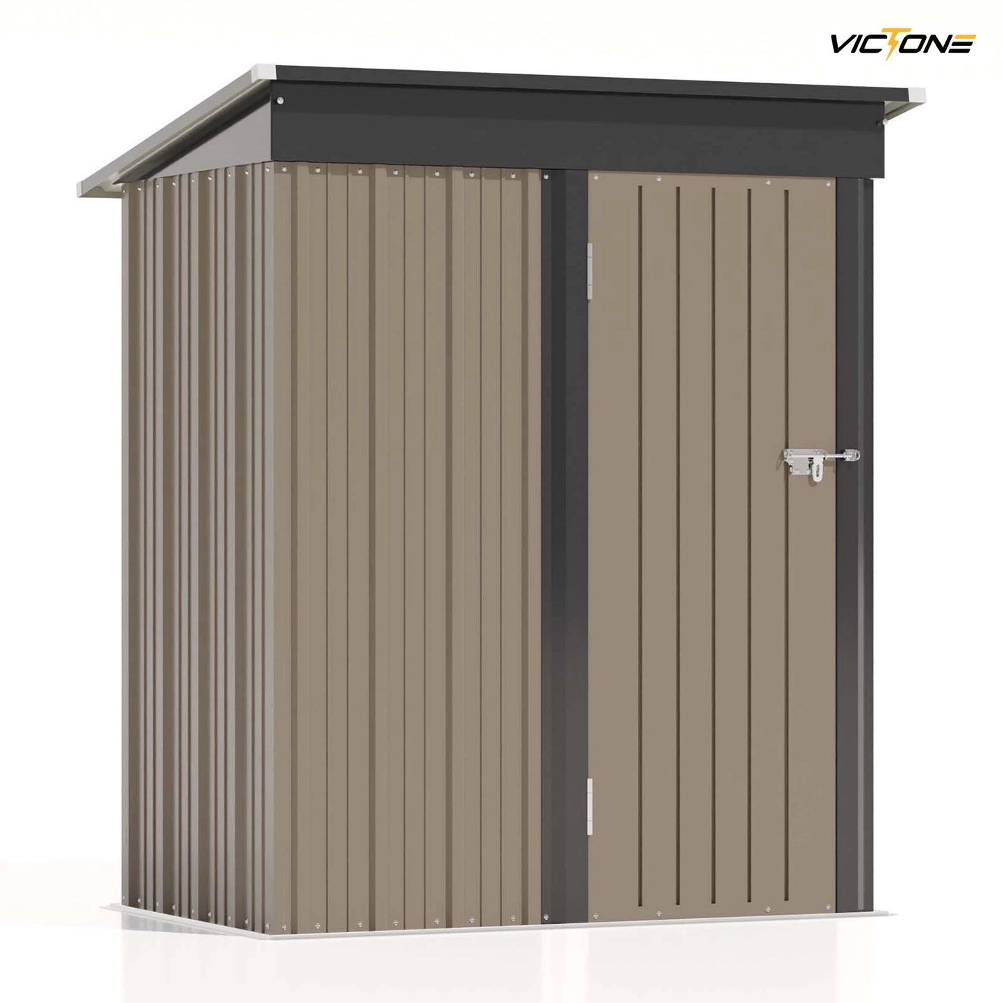 Patiowell 5x3 FT Outdoor Storage Shed, Tool Shed with Sloping Roof and Lockable Door, Metal Shed for Backyard, Garden, Patio, Lawn