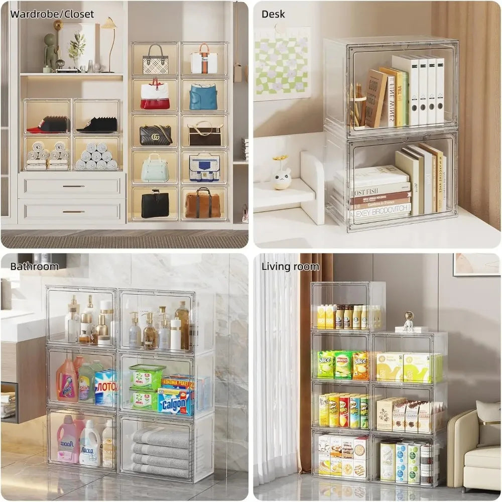 Transparent Acrylic Storage Box – Cosmetic Organizer Display Case for Shoes, Blind Boxes & Desktop, Modern Minimalist Storage