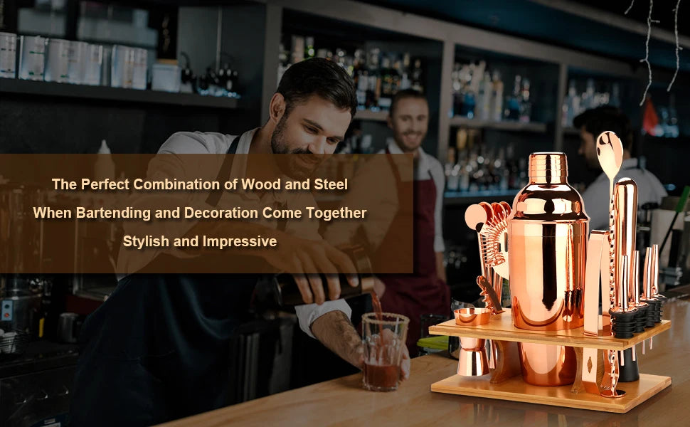 Cocktail Shaker Making Set, 16pcs Bartender Kit For Mixer Wine Martini, Stainless Steel Bar Tools, Home Drink Party Accessories