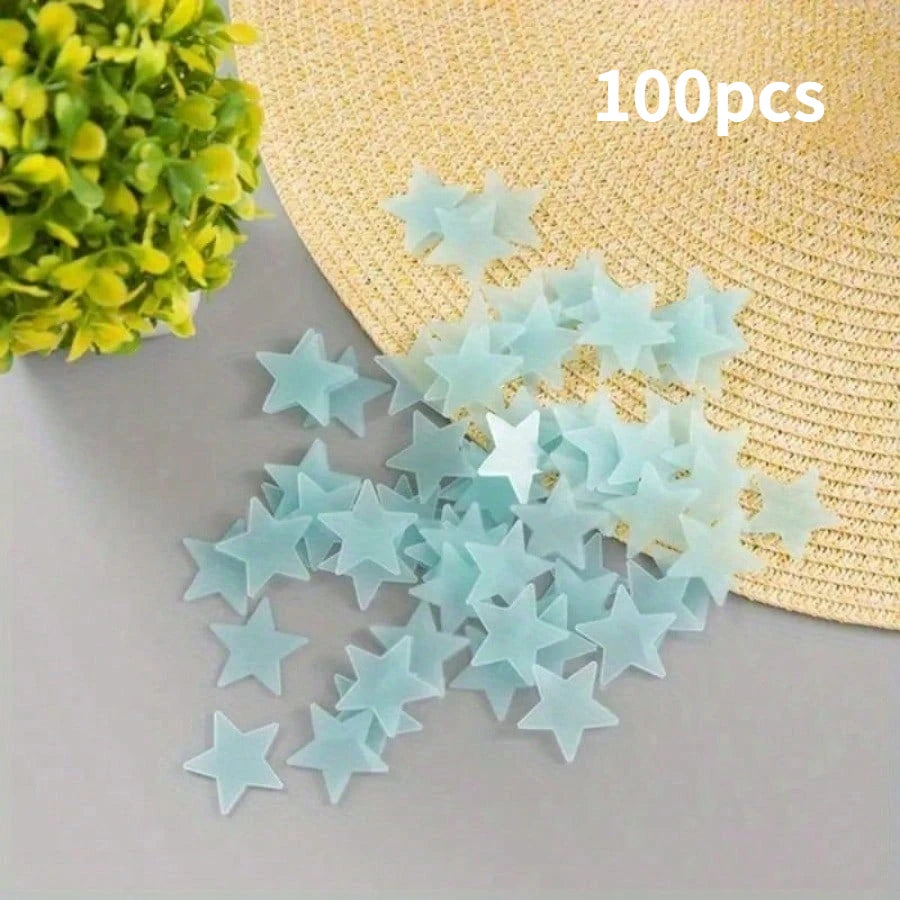 100pcs Star Wall Stickers Luminous Glow in The Dark Ceiling Decor for Bedroom, Create Starry Sky Wall Art