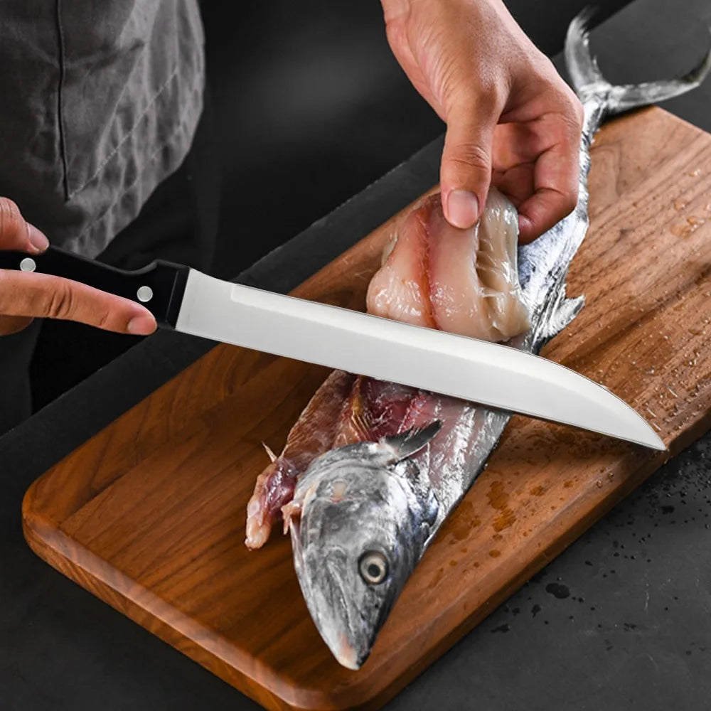 ZENG Full 15pcs Chef Knife Set Stainless Steel, Kitchen Knives Sets with Scissors, Sharpening Rod, Solid Wood Holder Cooking Tool