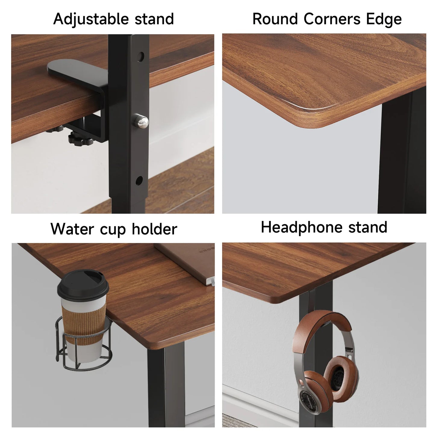 Standing Desk w/ 2 Adjustable Monitor Shelves, Electric Stand Up Desk with Memory Controller & Adjustable Height