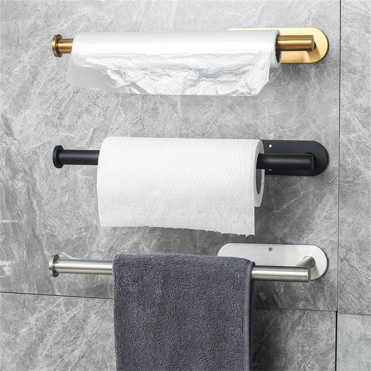 Paper Towel Holders, Adhesive Roll Paper Holder, Bathroom Storage Rack, Tissue Dispenser, Kitchen Organizers, Towel Rack