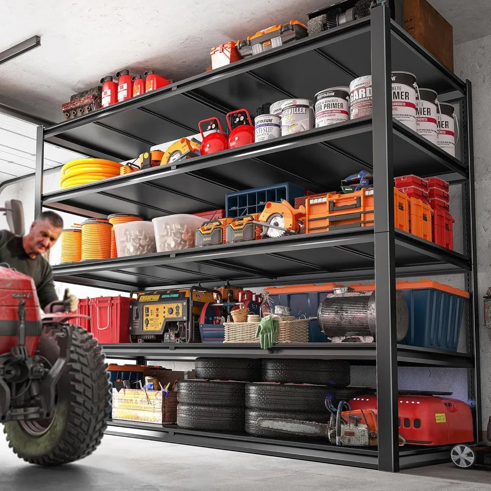 5-Tier Heavy-Duty Garage Shelving Unit 78''H Adjustable Metal Storage for Warehouse Organization with 3000LBS Load ，Customized