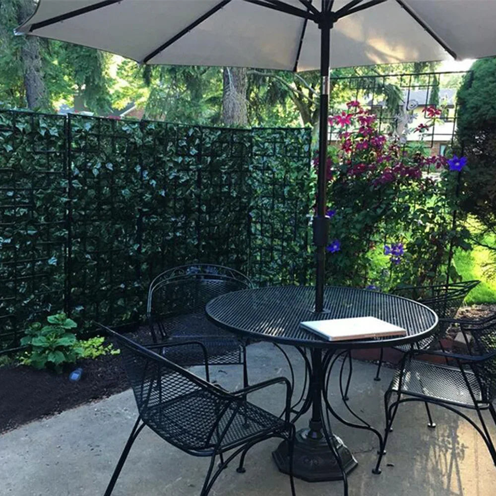 6 FT Ivy Leaf Artificial Fence Screen - Realistic Green Plastic Vine Plants for Outdoor Indoor Garden Decor, Hedge Wall Panel