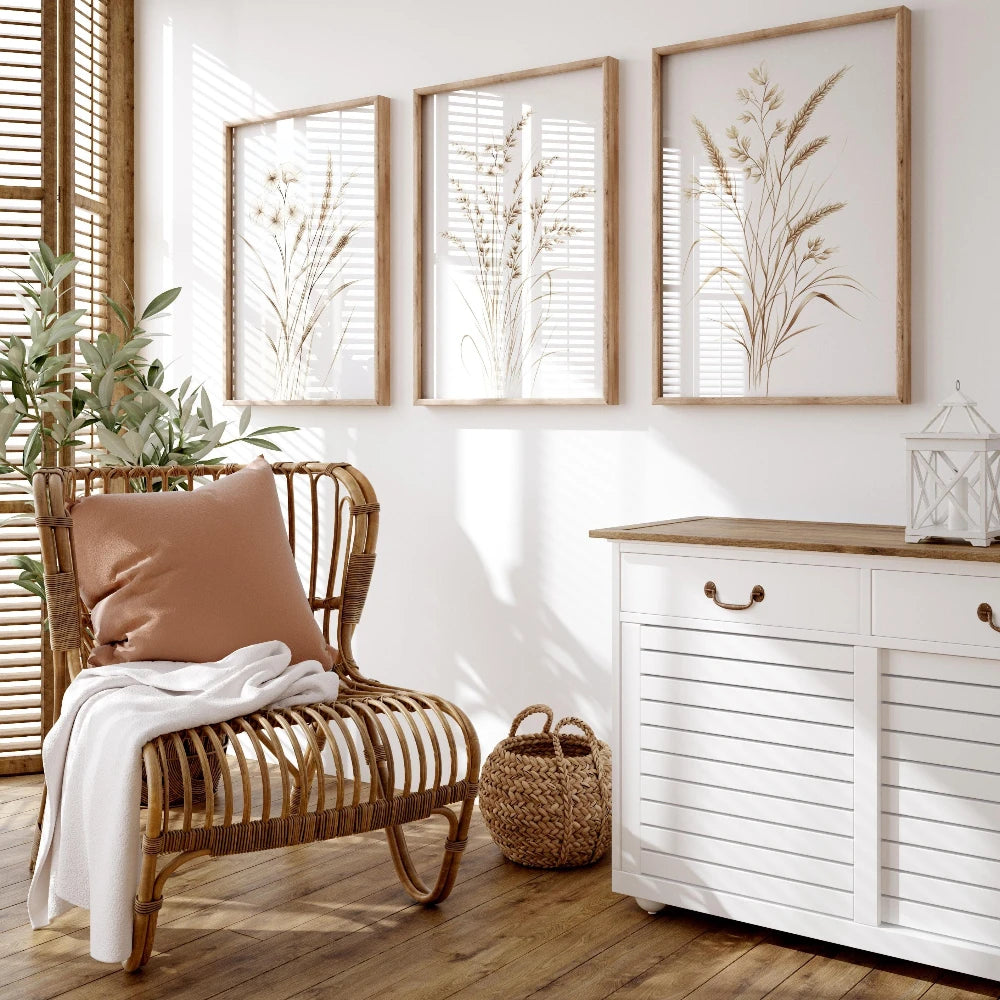 Beige Botanical Line Art Print Set Minimalist Floral Wall Decor Canvas Poster Prints Home Bedroom Living Room Decoration Gift