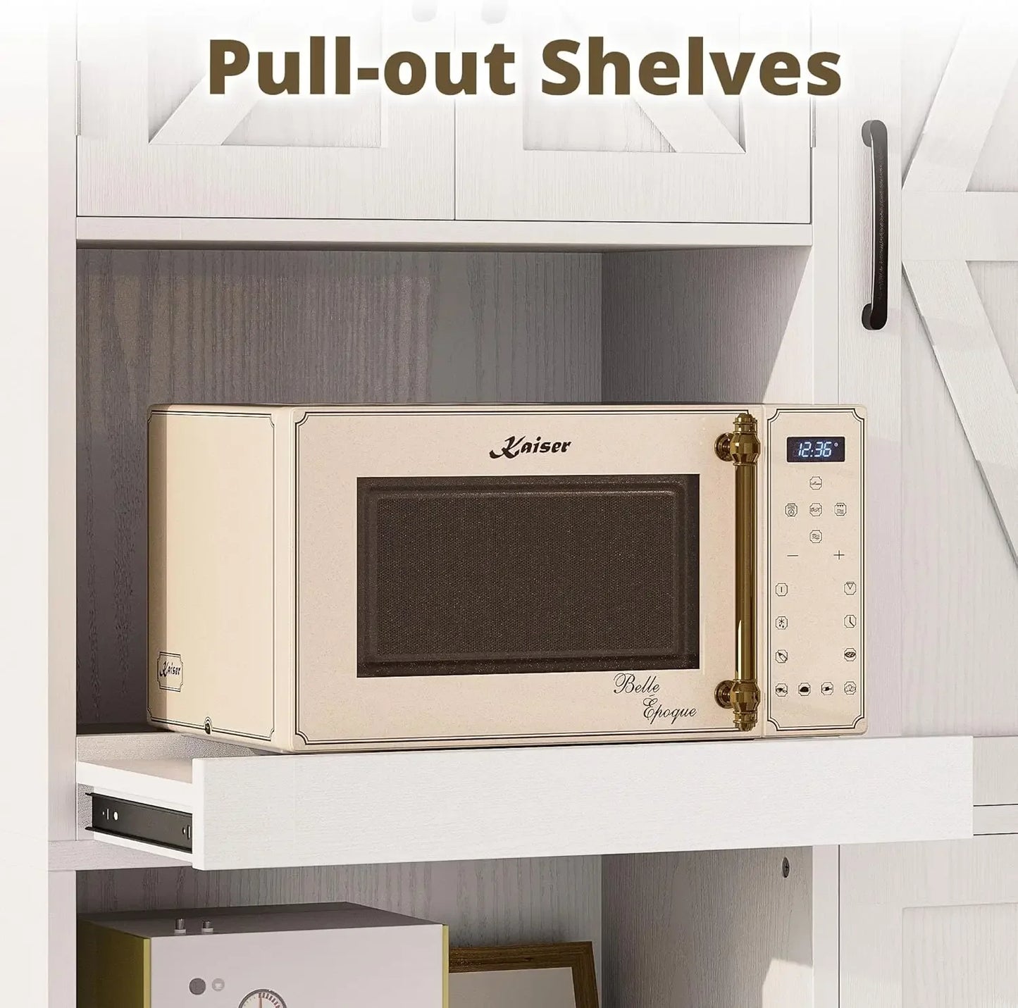 Bestseller Farmhouse Kitchen Pantry Cabinet, Kitchen Hutch with Microwave Stand, Tall Food Pantry Cabinet with Storage Drawers
