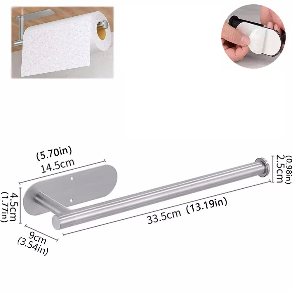 Paper Towel Holders, Adhesive Roll Paper Holder, Bathroom Storage Rack, Tissue Dispenser, Kitchen Organizers, Towel Rack