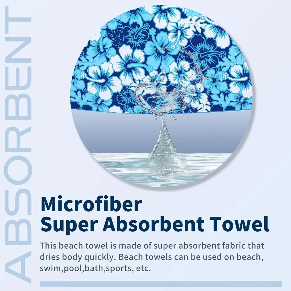 6 Pack Microfiber Thin Beach Towel Lightweight 71x32 Oversized Extra Large Sand Free Towels Quick Dry for Beach, Pool, Gym