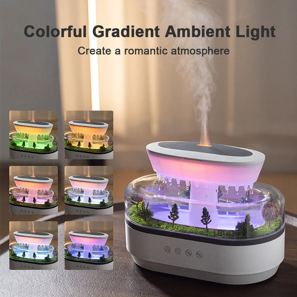 Humidifier Essential Oils Diffuser, Raindrop Music Humidifier, Home Fragrance, Aromatherapy Diffuser, Colorful Light Air Humidifier