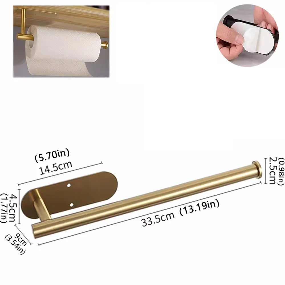 Paper Towel Holders, Adhesive Roll Paper Holder, Bathroom Storage Rack, Tissue Dispenser, Kitchen Organizers, Towel Rack