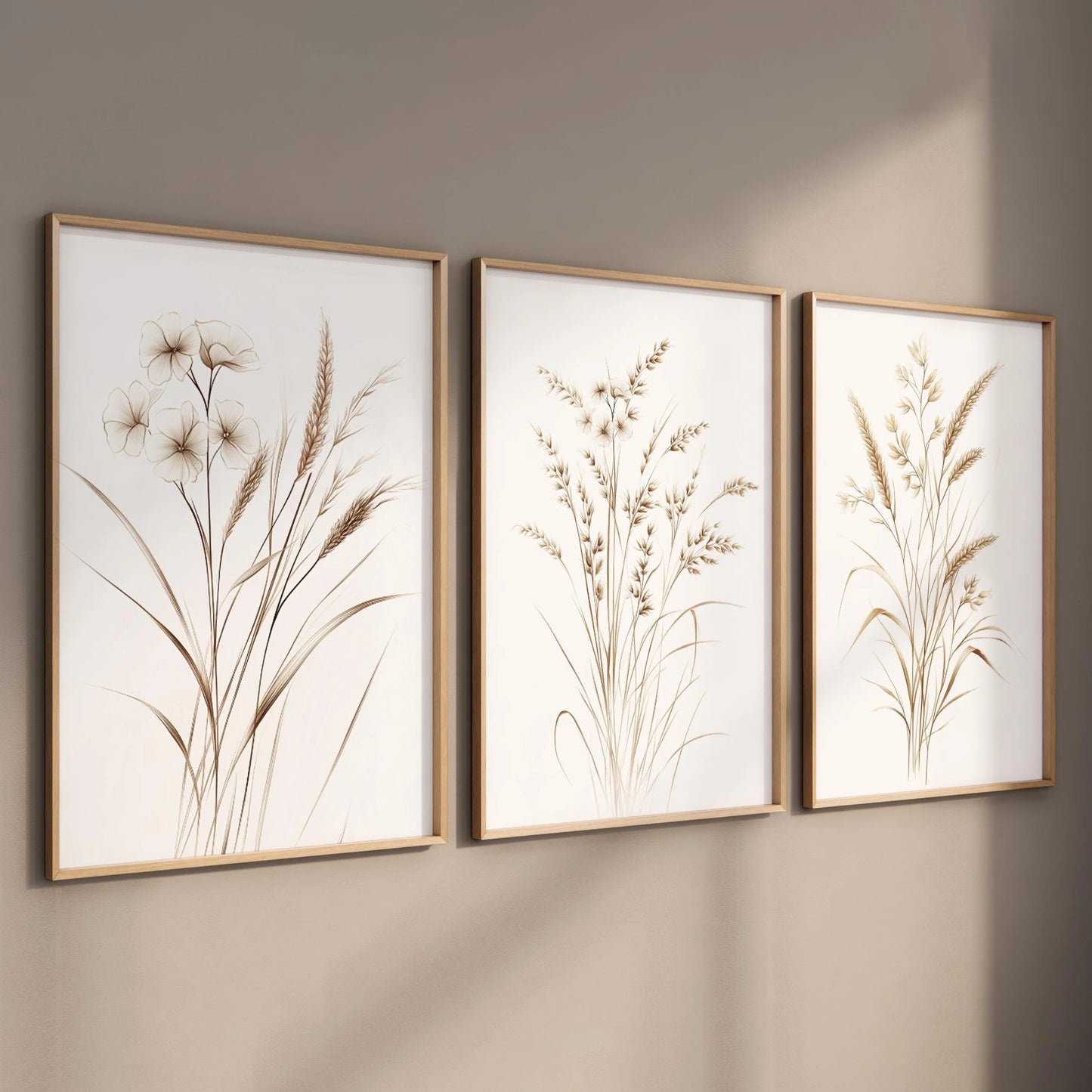 Beige Botanical Line Art Print Set Minimalist Floral Wall Decor Canvas Poster Prints Home Bedroom Living Room Decoration Gift