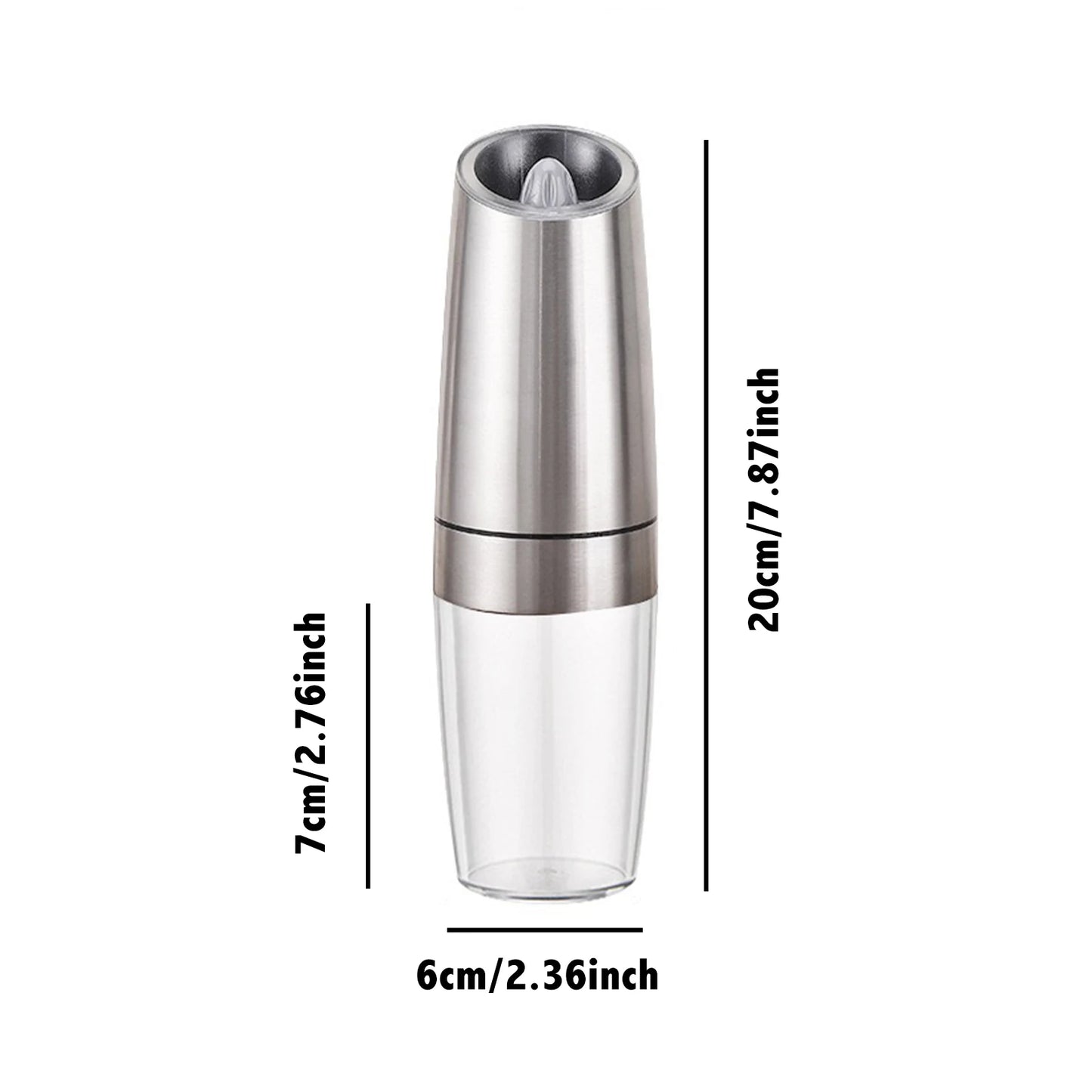 1pc or 2pcs, Gravity Electric Salt And Pepper Grinder - Salt & Pepper Mill Sets With LED Light, One Hand Automatic Operation, Adjustable coarseness