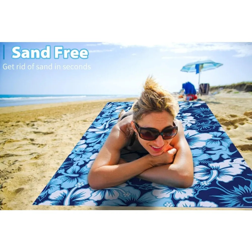6 Pack Microfiber Thin Beach Towel Lightweight 71x32 Oversized Extra Large Sand Free Towels Quick Dry for Beach, Pool, Gym