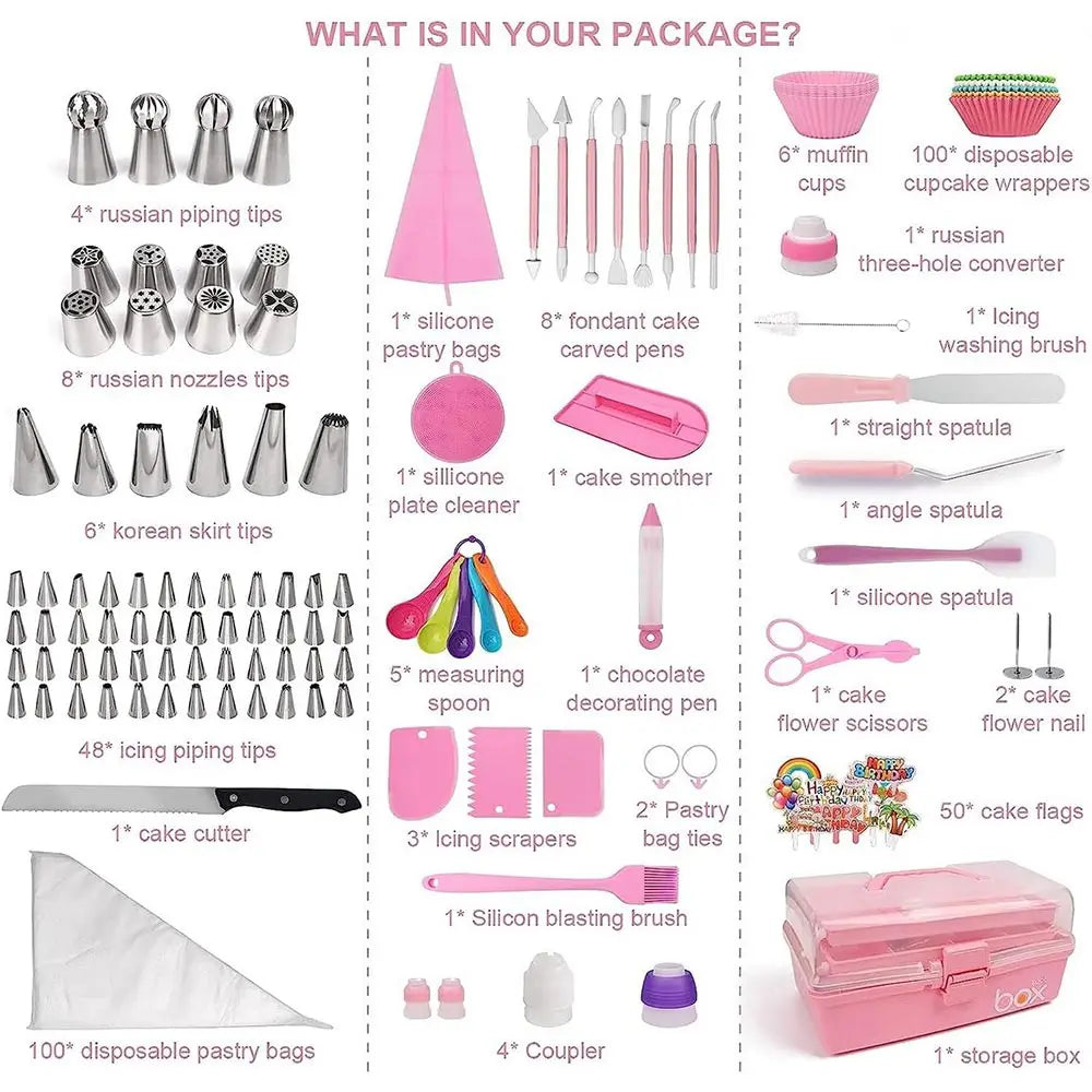 359 pcs Cake Decorating Baking Supplies Set, with 66 Tip Baking Set, Piping Bags and Beginner Set, Baking Tools, Cupcake Decorating