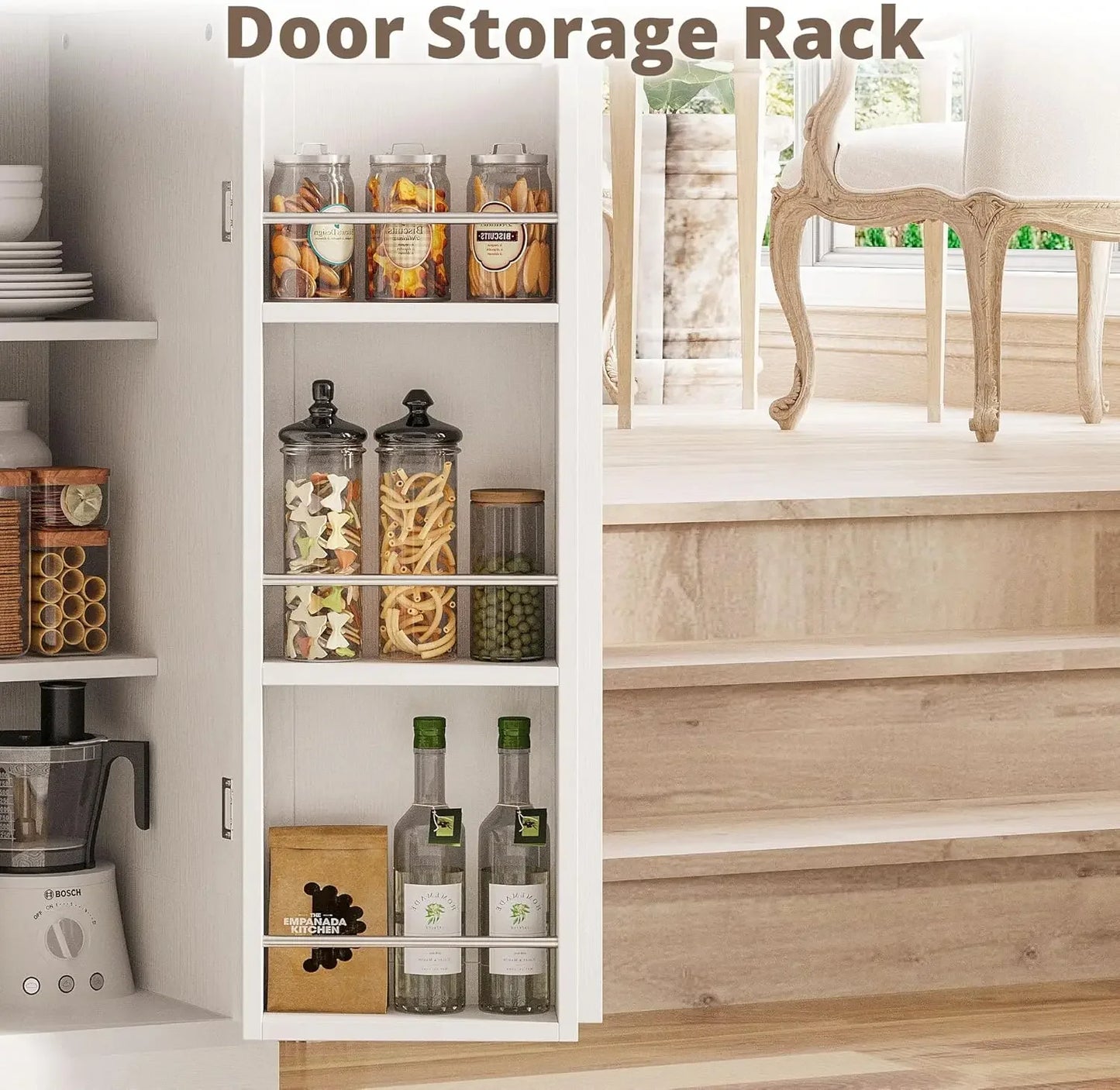 Bestseller Farmhouse Kitchen Pantry Cabinet, Kitchen Hutch with Microwave Stand, Tall Food Pantry Cabinet with Storage Drawers