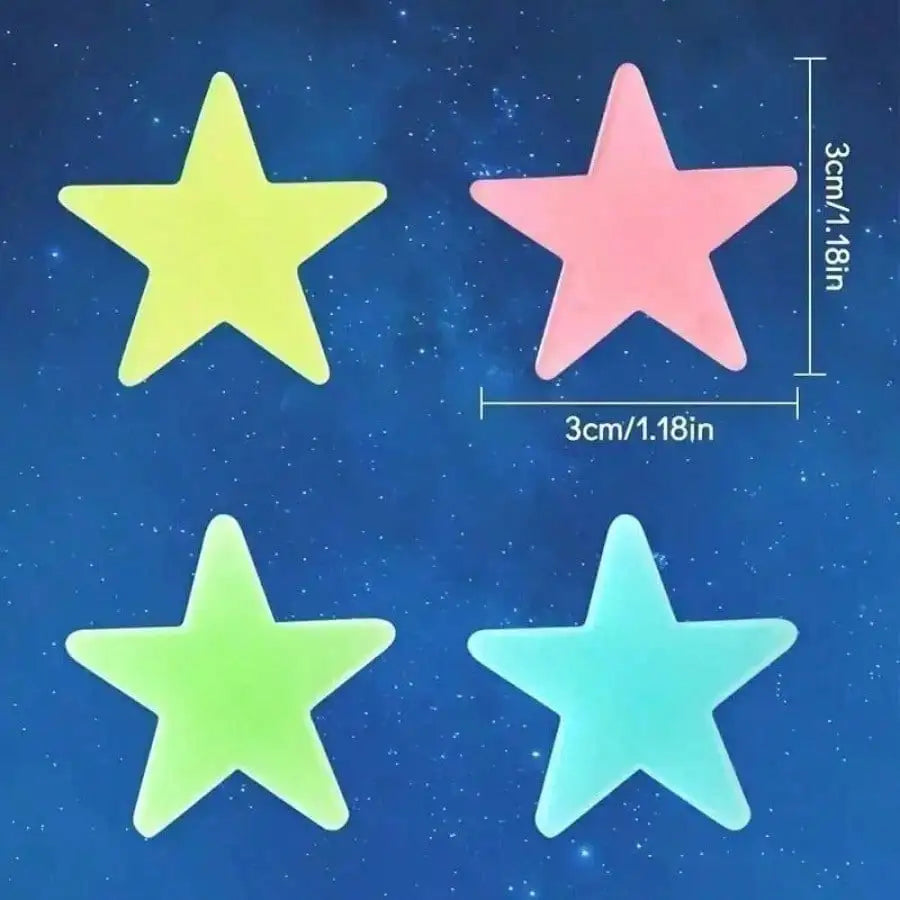 100pcs Star Wall Stickers Luminous Glow in The Dark Ceiling Decor for Bedroom, Create Starry Sky Wall Art
