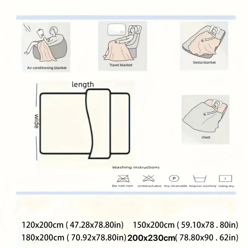 Light luxury Solid Color Multifunctional Rabbit Velvet Blanket, Winter Thick Warm Flannel Used For Bedroom, Living Room