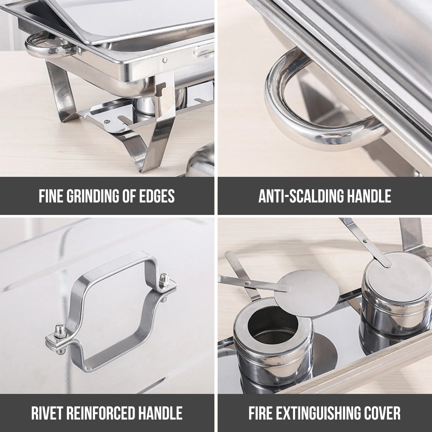 Chafing Dish Buffet Set 8QT Electric Stainless Steel 2 Pack Full Size Pans Food Warmer Chafing Fuel Holder for Party Catering