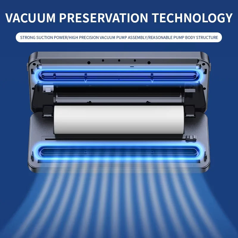 Desktop Electric Vacuum Machine 30CM Sealing Built in Cutter Roll bag Kitchen Vegetables And Meat Package Seal Food Preservation
