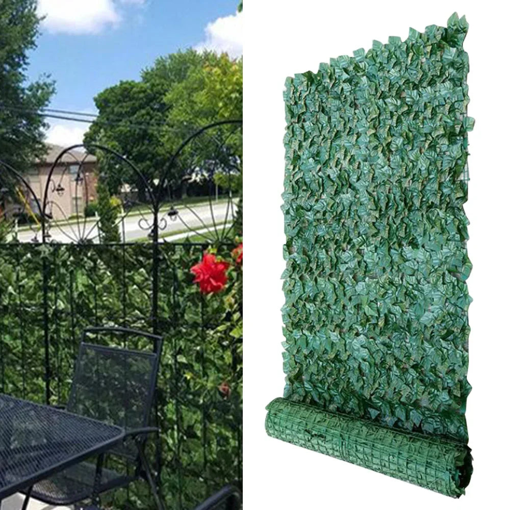 6 FT Ivy Leaf Artificial Fence Screen - Realistic Green Plastic Vine Plants for Outdoor Indoor Garden Decor, Hedge Wall Panel