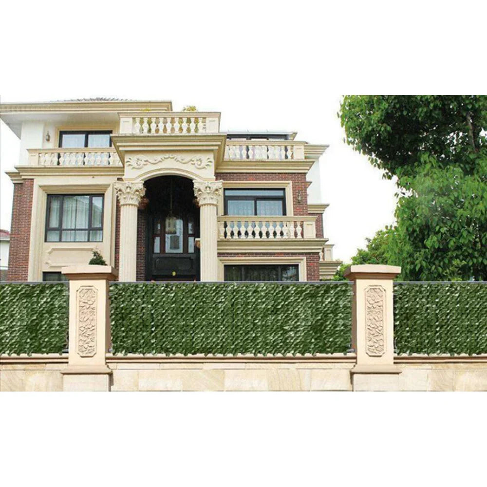 6 FT Ivy Leaf Artificial Fence Screen - Realistic Green Plastic Vine Plants for Outdoor Indoor Garden Decor, Hedge Wall Panel