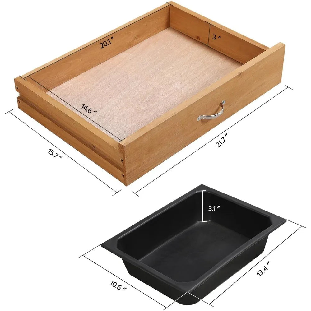 45.2 x 17.7 x 47.6'' Potting Benches Outdoor Garden Potting Table Work Bench with Removable Sink Drawer Rack Shelf