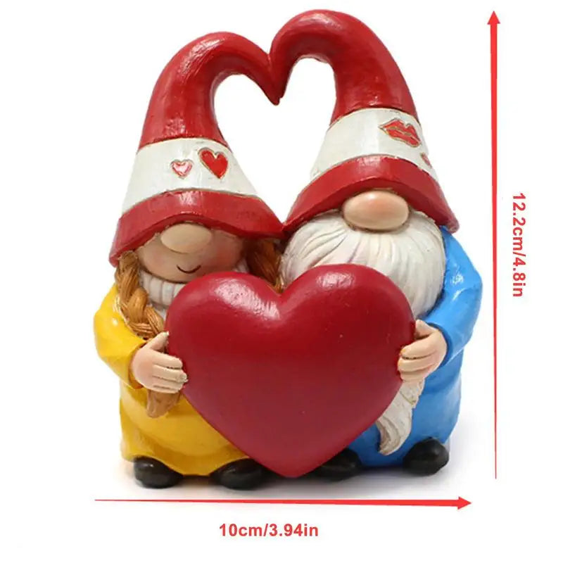 Cute Gnome Couple in Love Collectible Figurine Best Friends Lovers Romantic Statue Indoor Outdoor Garden Patio Home Decor