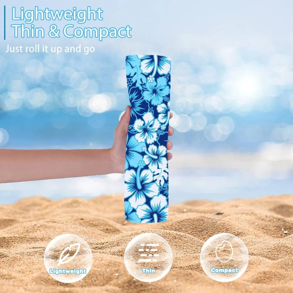 6 Pack Microfiber Thin Beach Towel Lightweight 71x32 Oversized Extra Large Sand Free Towels Quick Dry for Beach, Pool, Gym
