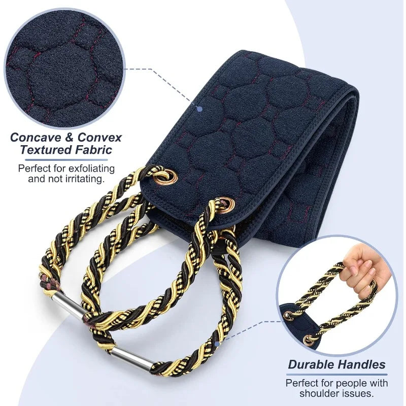 Exfoliating Back Scrubber  Washcloth Bath Tool for Use in Shower, Back Washer to Deep Clean Your Skin for Men & Women