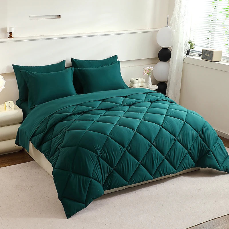 7 piece  Queen, King Bedding Sets Home Decor Comforter Flat Sheet Fitted Sheet Pillowcases Sleeping Sets