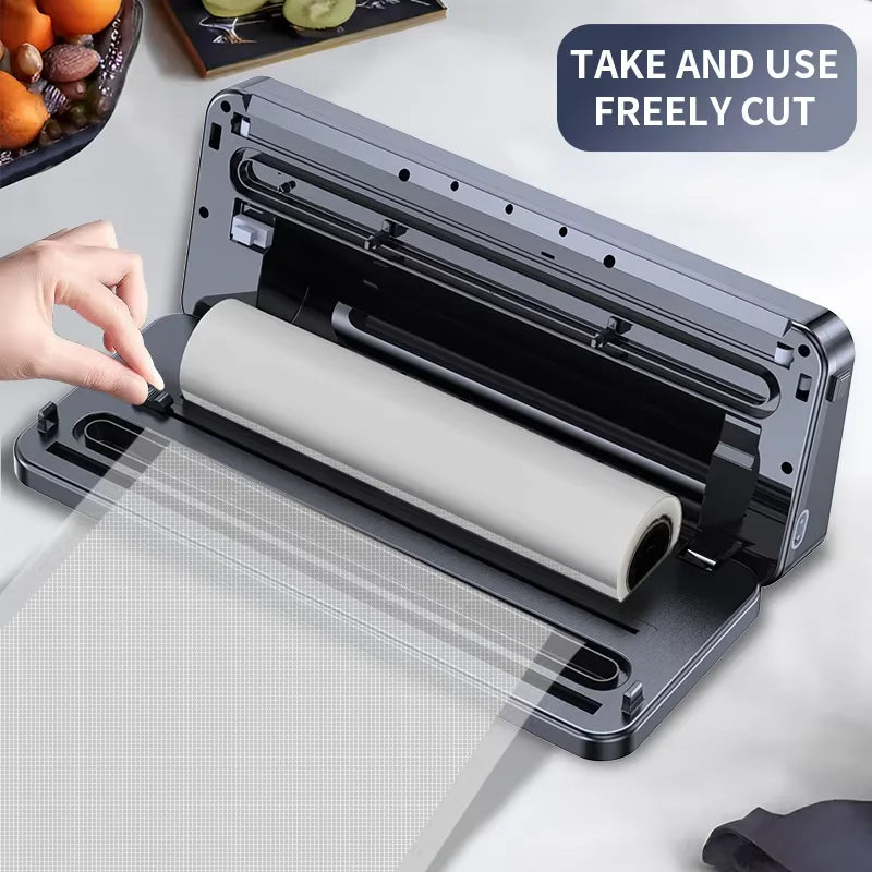 Desktop Electric Vacuum Machine 30CM Sealing Built in Cutter Roll bag Kitchen Vegetables And Meat Package Seal Food Preservation