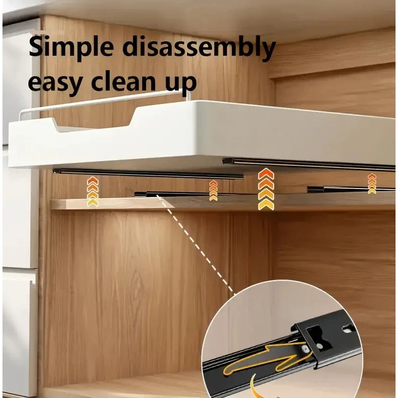 New Kitchen Storage Rack with Slide Rails Pull-out Kitchen Drawer, Storage Tray, Spice Box, Storage Shelf, Cabinets Organizer