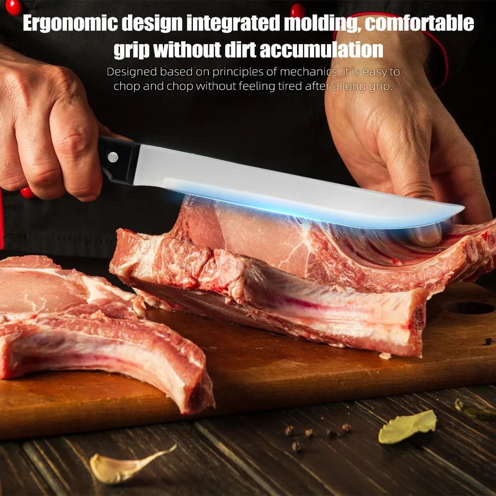 ZENG Full 15pcs Chef Knife Set Stainless Steel, Kitchen Knives Sets with Scissors, Sharpening Rod, Solid Wood Holder Cooking Tool