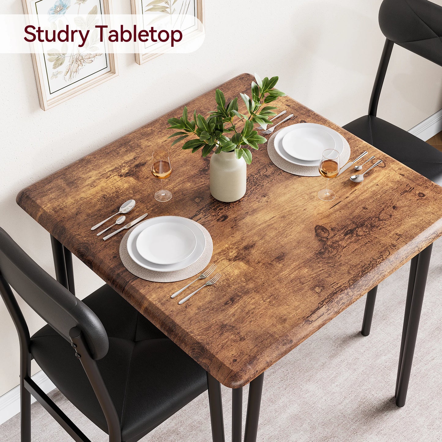 Small Dining Table Sets for 2 with Upholstered Chairs kitchen Dinner Table and Chairs Set of 2 Furniture for Dining Living Room