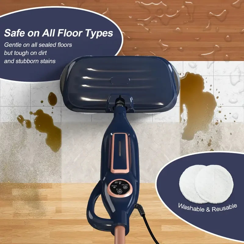 Steam Mop Cleaner with Rotating Mop Pad 10 in 1 Lightweight Spin Mop 1300W Powerful Floor Steamer for Home Hardwood Laminate VM6