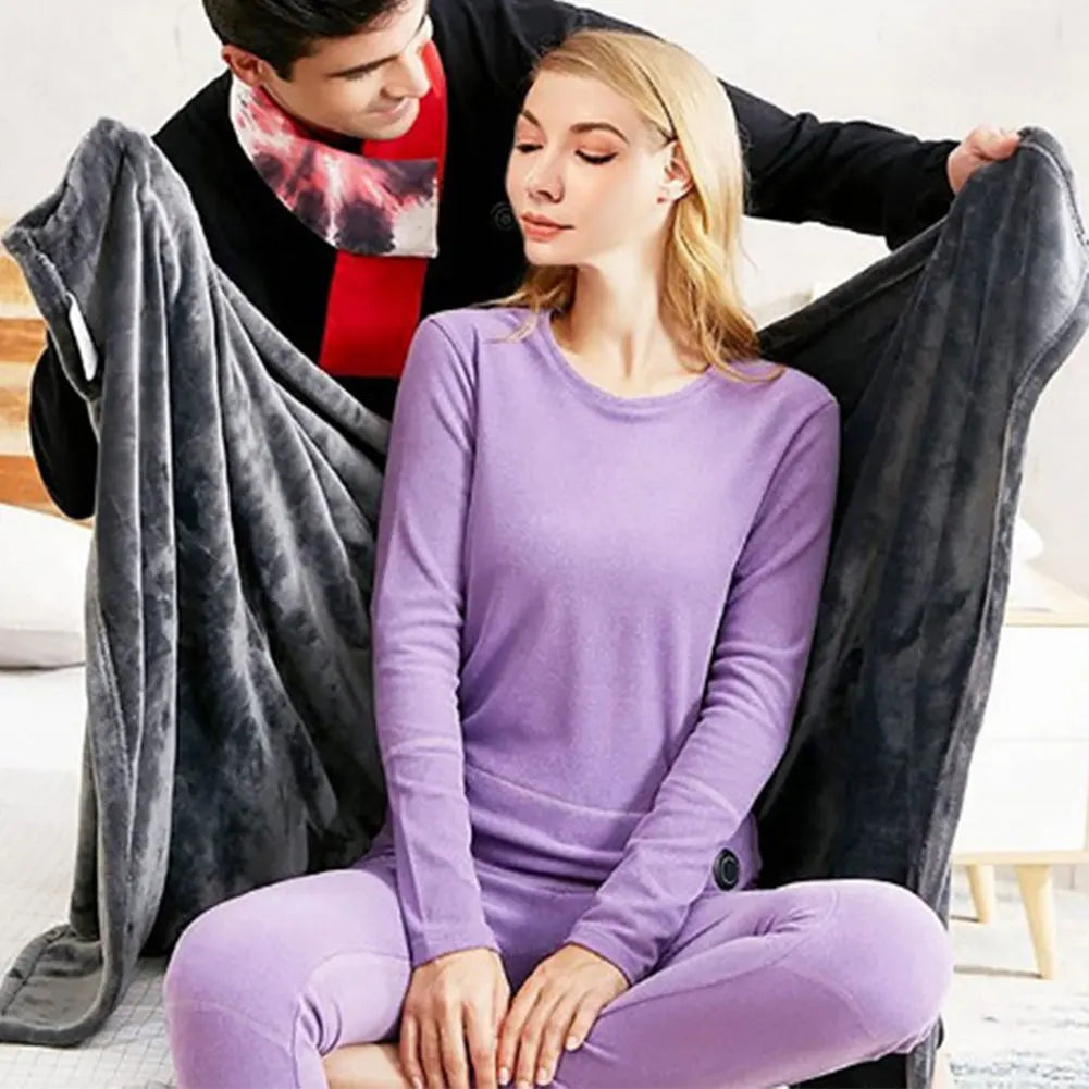 USB Electric Heated Blanket 3 Heating Levels Fleece Heated Blanket Wearable Heating Lap Blanket for Household and Office