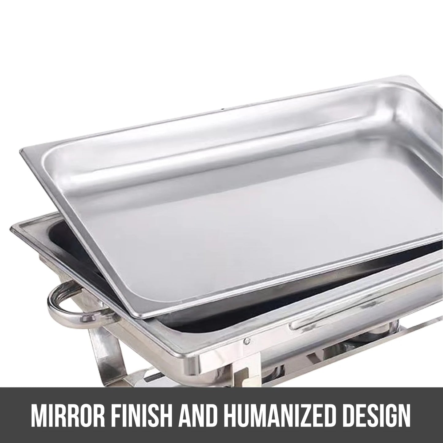 Chafing Dish Buffet Set 8QT Electric Stainless Steel 4/6 Pack Full Size Pans Food Warmer Chafing Fuel Holder for Party Catering