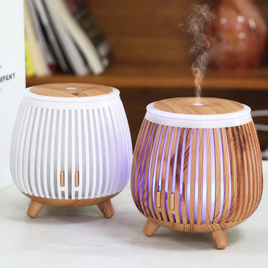 Air diffusers home idea household supplies decorative lights wood grain design mini desktop aromatherapy diffuser humidifier