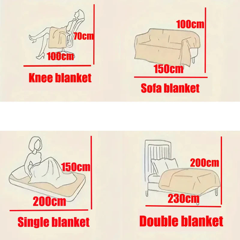 Light luxury Solid Color Multifunctional Rabbit Velvet Blanket, Winter Thick Warm Flannel Used For Bedroom, Living Room