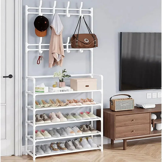 Hat rack, 5-layer multifunctional metal hook with 8 double hooks - space saving storage solution suitable for foyer, living room