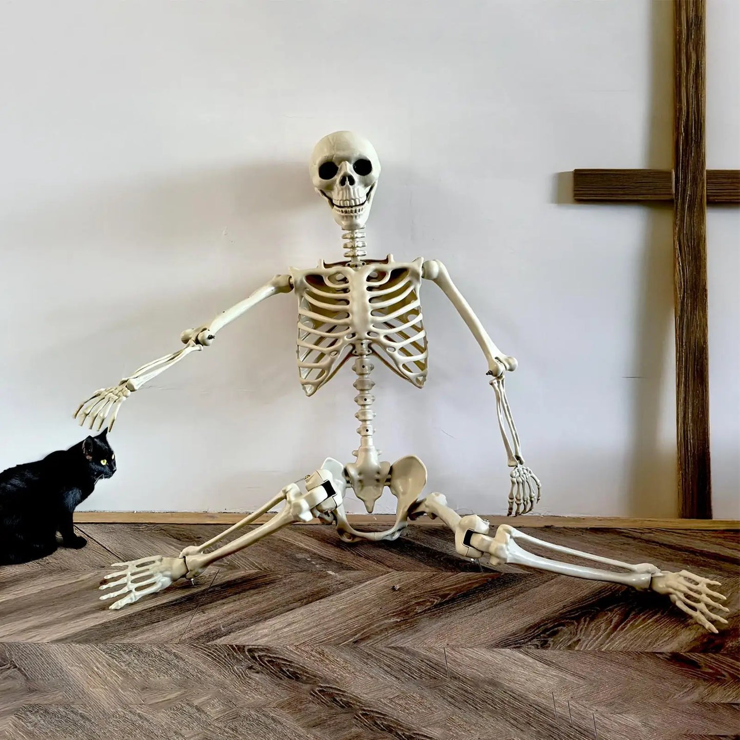 NEW 1pcs Halloween Decoration Fake Skeleton Sculpture For Halloween Decor, Home Decor, Garden Decor, Haunted House