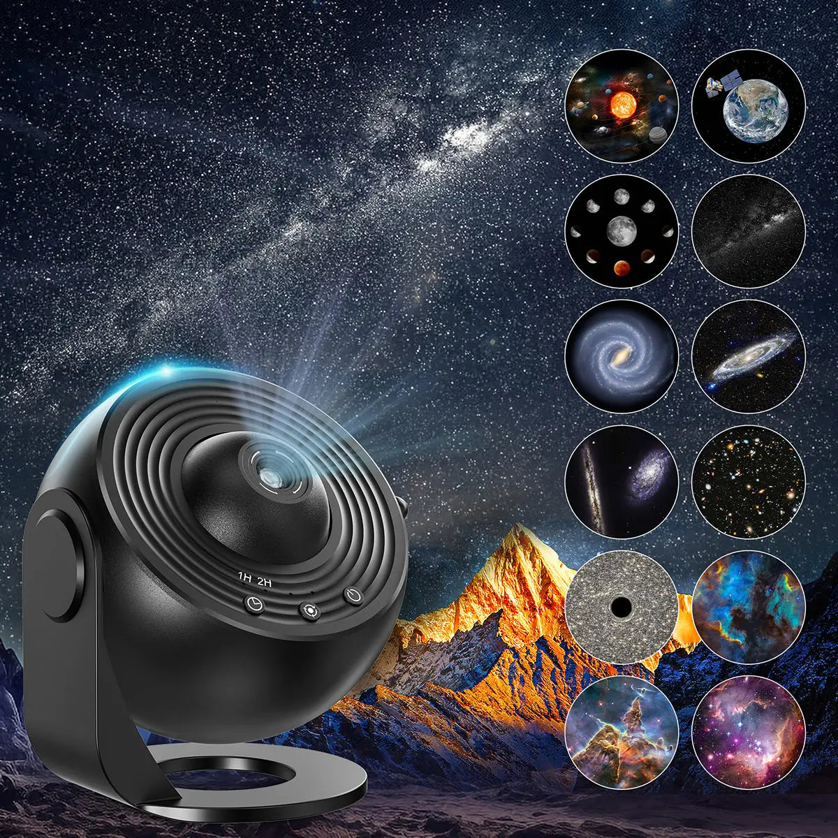 13 In 1 Galaxy Ultra Star Projector HD Image Area, LED Night Light, 13 Film Discs,360° Rotate 1/2h Timer for Kids&Adults Bedroom