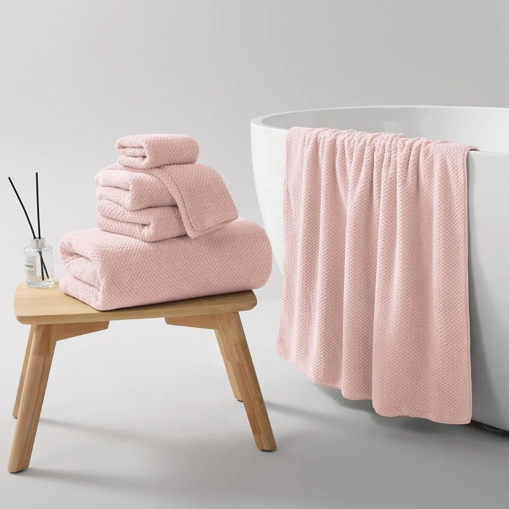 Premium 6-Piece Soft Bath Towel Set, Highly Absorbent Luxury Towels for Bathroom, Gym, Hotel & Spa Daily Use