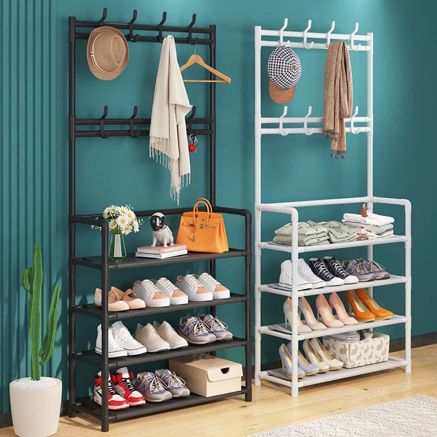 Hat rack, 5-layer multifunctional metal hook with 8 double hooks - space saving storage solution suitable for foyer, living room
