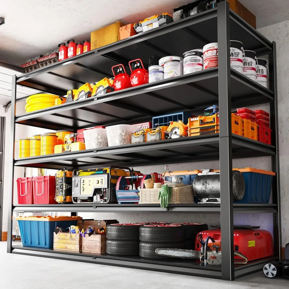 5-Tier Heavy-Duty Garage Shelving Unit 78''H Adjustable Metal Storage for Warehouse Organization with 3000LBS Load ，Customized